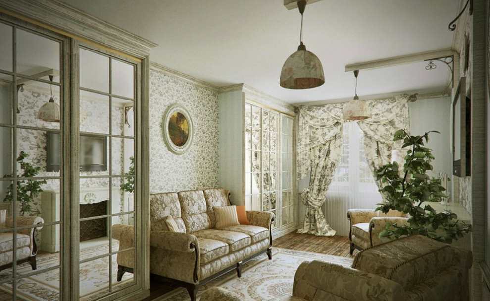 Обзавеждане на малка зала в стила на Прованс