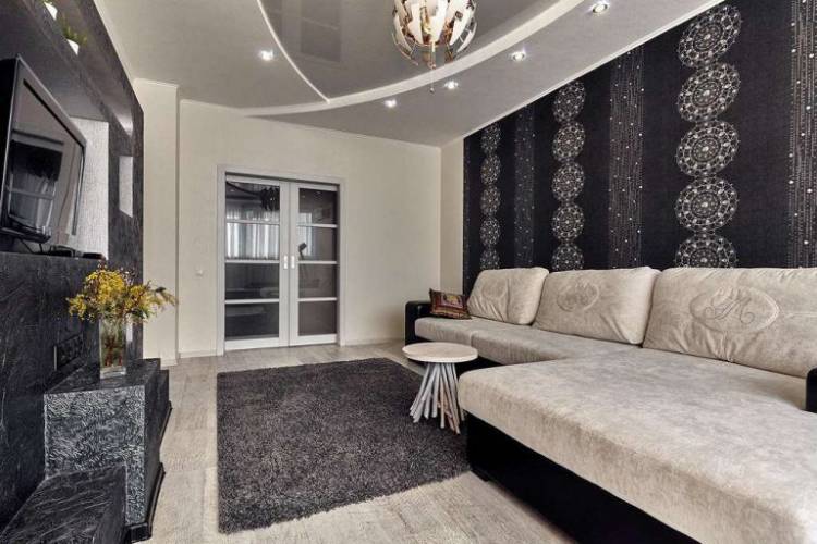 tapet în camera de zi foto decor