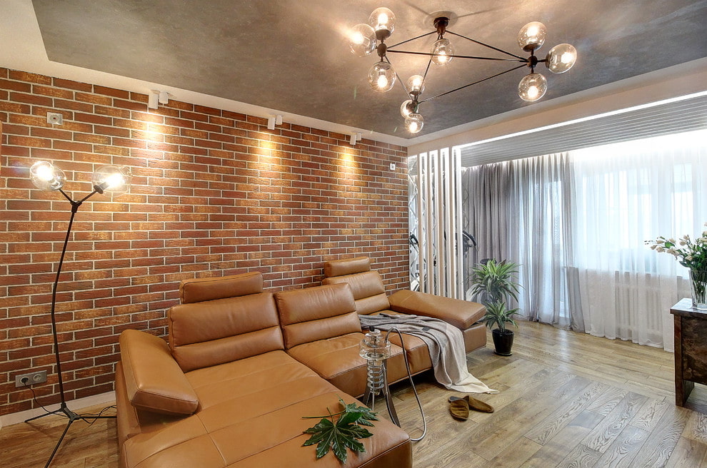 โซฟาเข้ามุมในห้องนั่งเล่น