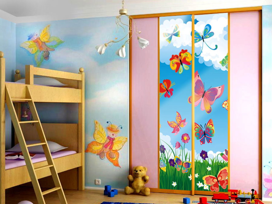 Design pour les filles avec armoire intégrée