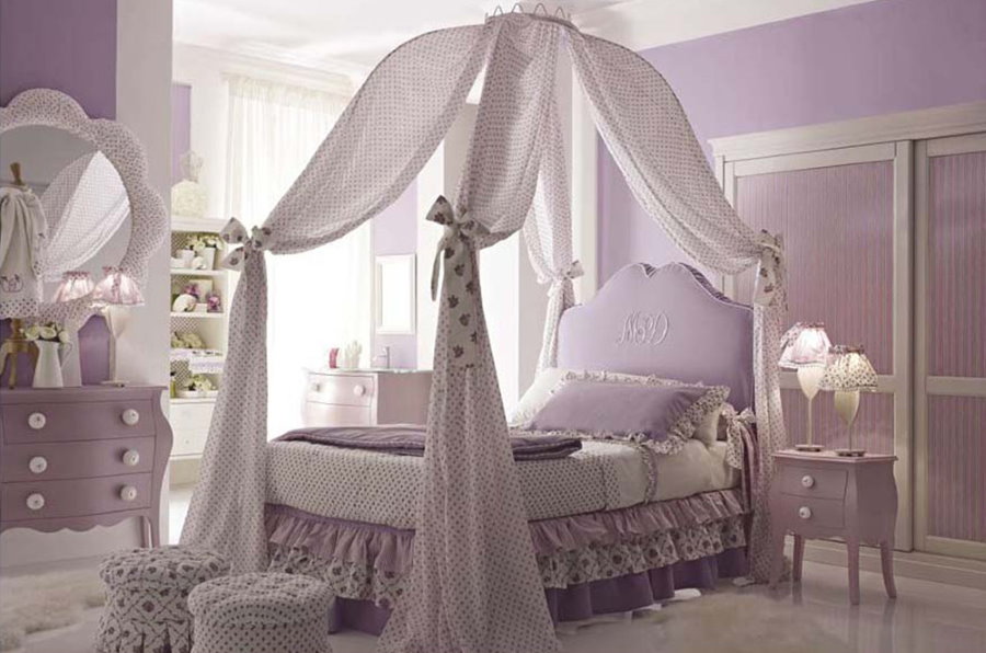 Making a bed for a school-age girl