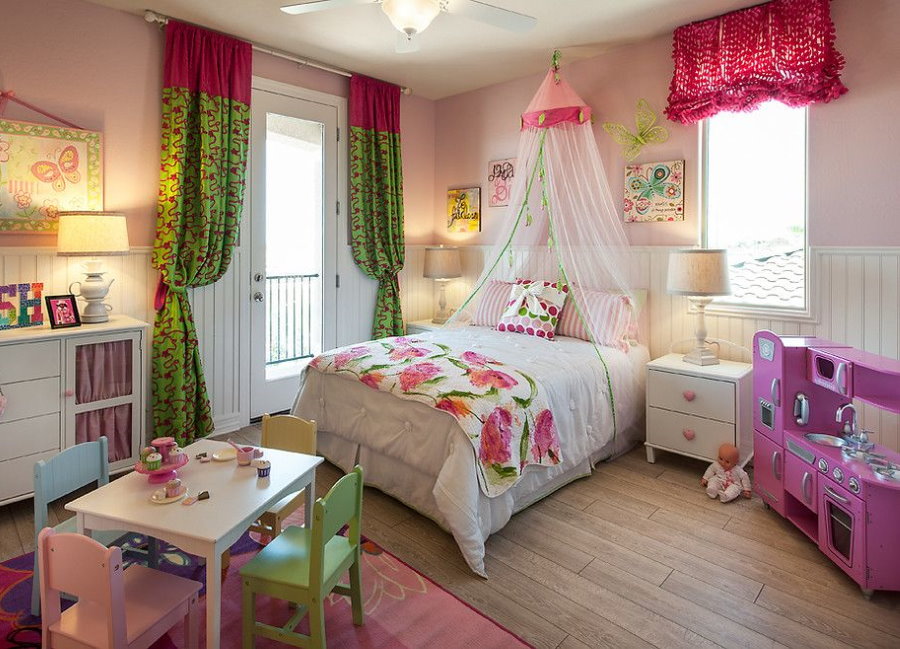 Preschool girl bedroom interior