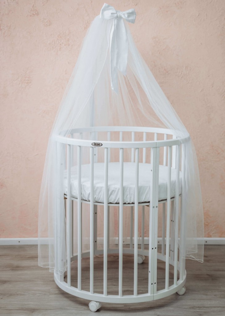 Round canopy with white canopy for newborn