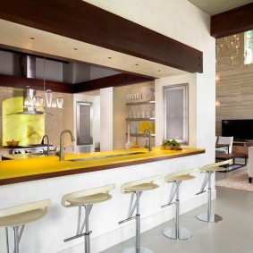 bar counter in apartment design photo