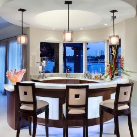 bar counter in apartment design ideas