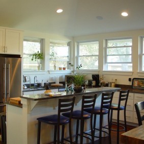 bar counter in the apartment interior photo
