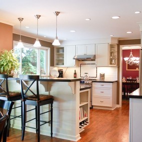 bar counter in the apartment interior photo