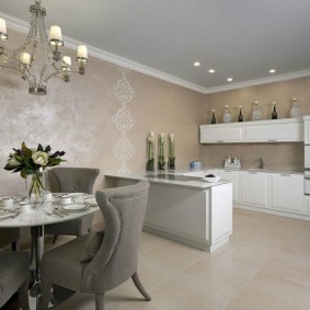 plâtre décoratif dans les idées de décoration de cuisine