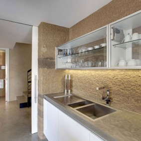 stuc décoratif dans les idées d'intérieur de cuisine