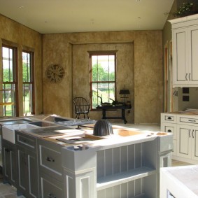 plâtre décoratif dans les types d'idées de cuisine