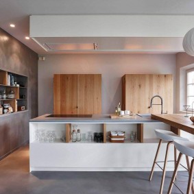 plâtre décoratif dans les types de cuisine de conception