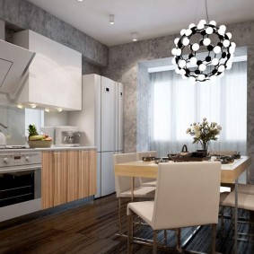 stuc décoratif dans la conception de photo de cuisine