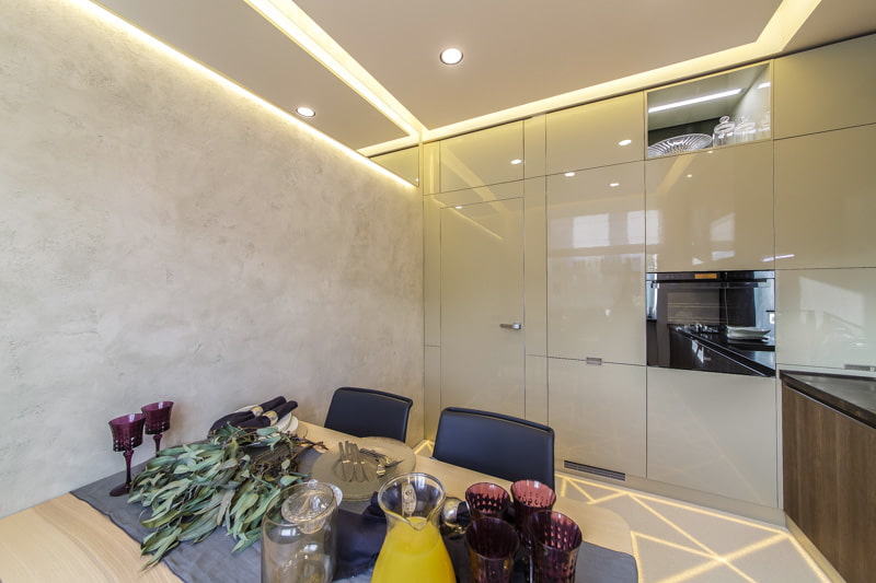 plâtre décoratif dans la conception des idées de cuisine