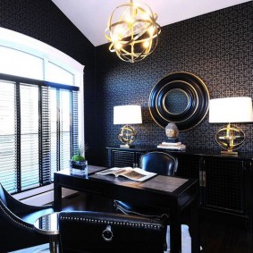 reka bentuk kabinet dalam warna gelap