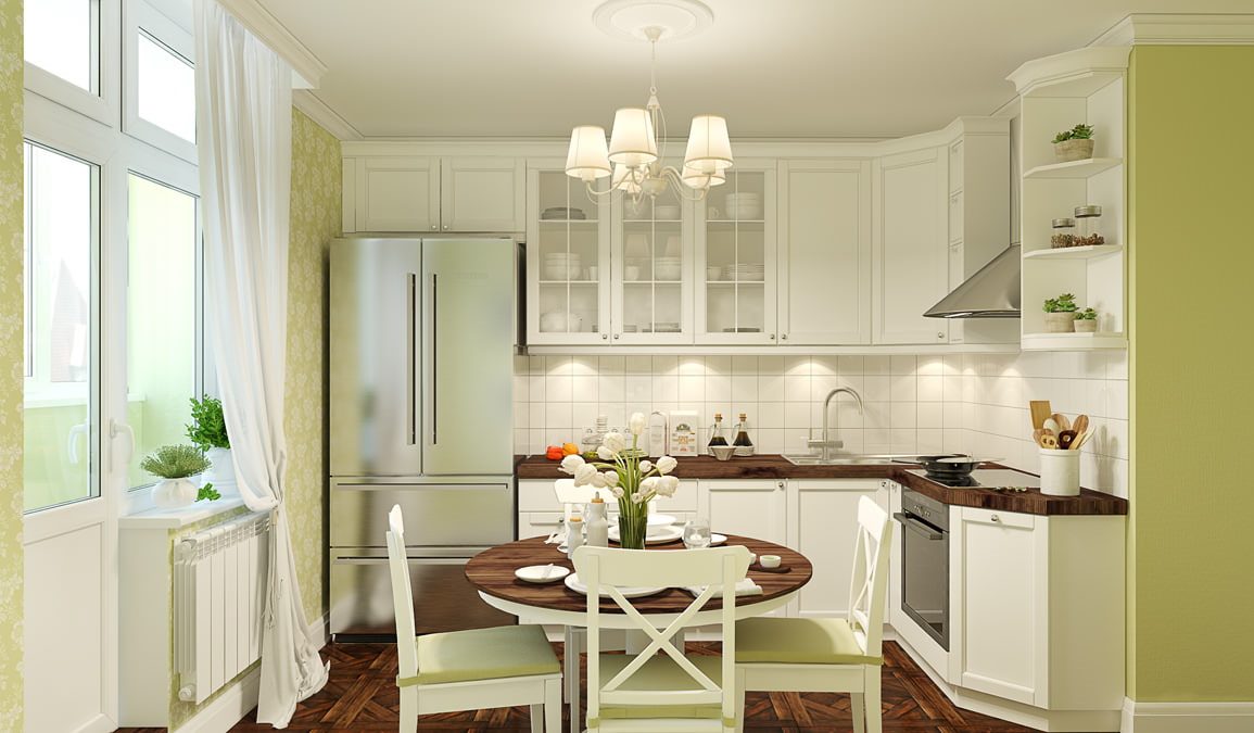 ห้องครัวในอพาร์ทเม้นสตูดิโอ