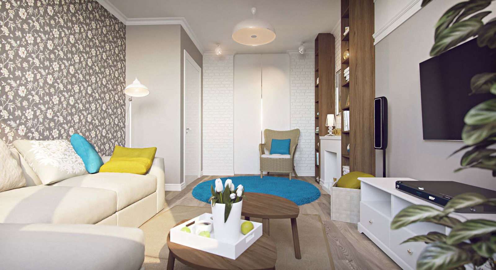 อพาร์ตเมนต์สตูดิโอที่สดใส