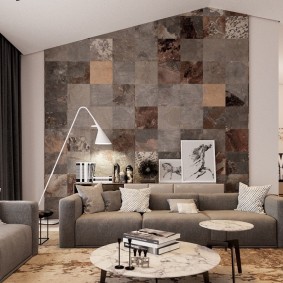 Mobili grigi nel design del soggiorno