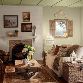 Interiore del salone rustico