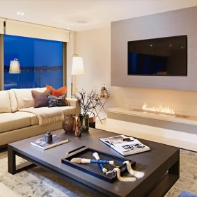 ترتيب منطقة الترفيه في منزل حديث