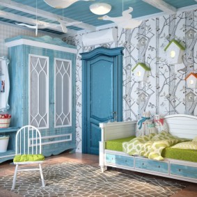 Rustikaler Stil im Inneren des Kinderzimmers