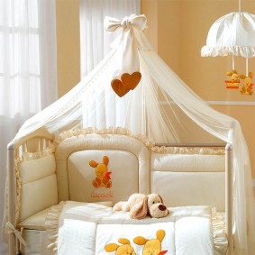 Baby cradle with beautiful textiles