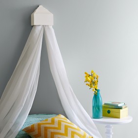 Lightweight canopy with wall mount