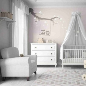 White furniture in a children's room