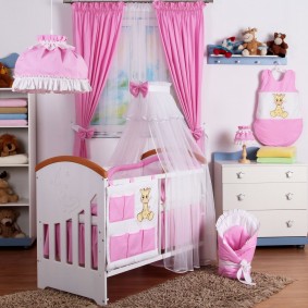 Pink textile in a girls bedroom