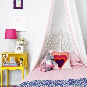 Yellow bedside table