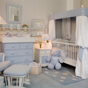 Light color furniture in a boy's room