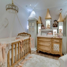 Fairytale castle in the bedroom of a young princess