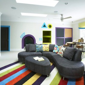 Γκρίζα έπιπλα από ύφασμα για παιδιά