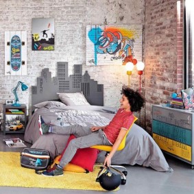 Chambre d'adolescent de style loft