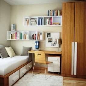 ชั้นวางหนังสือและตำราเรียน