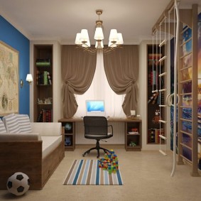 ผนังสวีเดนในห้องของเด็กผู้ชาย