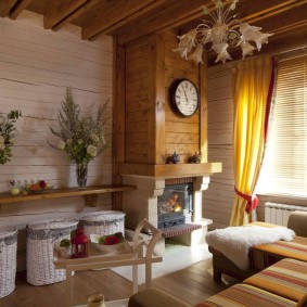 Watches on a wooden portal of a country fireplace