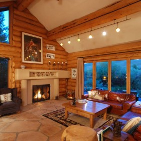 Lighting a large living room in a country house