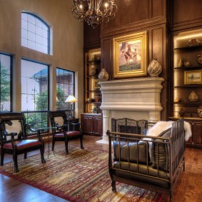 Stylish furniture in a spacious living room