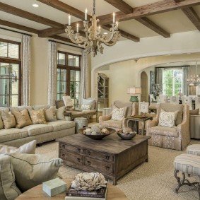 Bright ceiling in the living room