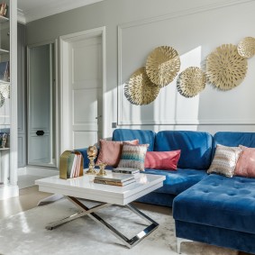 โซฟามุมน้ำเงิน