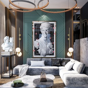 ห้องนั่งเล่นออกแบบตกแต่งสไตล์ผสมผสาน