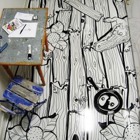 Plancher de polymère en vrac dans la chambre des enfants