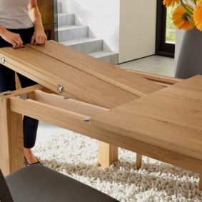 Le processus de pliage de la table à manger