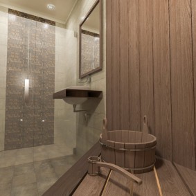 อ่างไม้ในห้องซาวน่าแบบฟินแลนด์