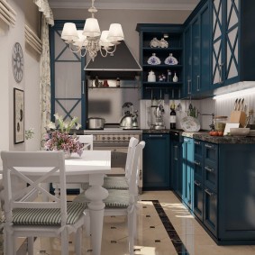 Bucătărie în colț în stil Provence