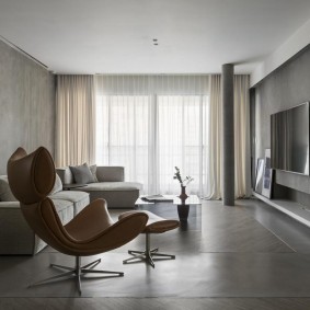 Podea gri într-un apartament în stil modern