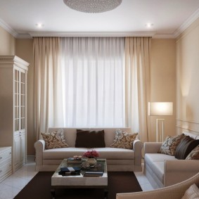 Soggiorno design con due piccoli divani