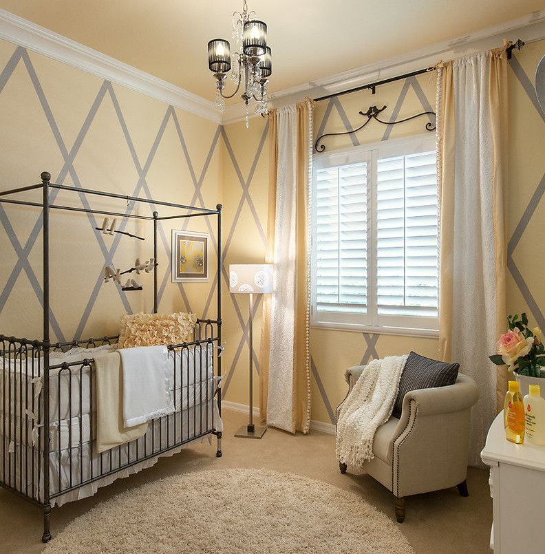 Crib with fabric canopy frame