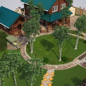 Le projet de l'agencement rond d'un chalet d'été