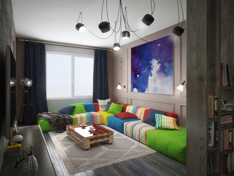 โซฟาแบบแยกส่วนในห้องเด็ก